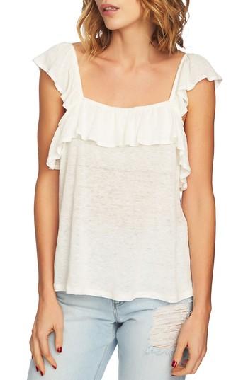 Women's 1.state Square Neck Ruffle Top, Size - Ivory