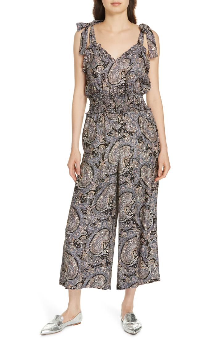 Women's Rebecca Taylor Selene Paisley Silk Jumpsuit - Blue