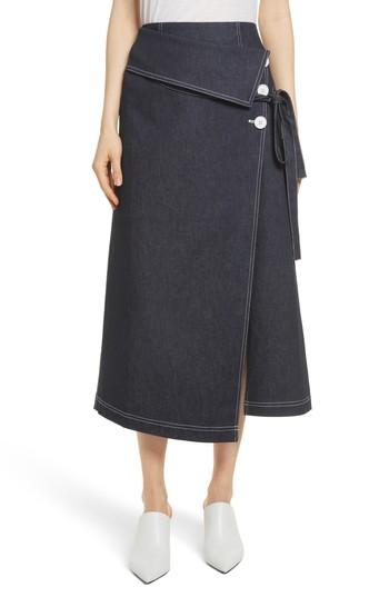 Women's Robert Rodriguez Contrast Stitch Denim Skirt - Blue