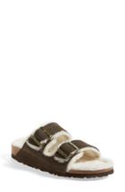 Women's Birkenstock 'arizona' Genuine Shearling Lined Sandal -8.5us / 39eu B - Brown