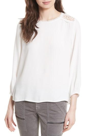 Women's Joie Juanetta Lace Back Top - White