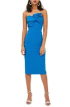 Women's Topshop Bow Twist Textured Midi Dress Us (fits Like 0-2) - Blue