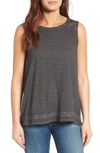 Women's Press Lace Yoke Knit Tank