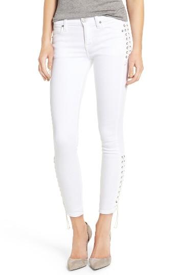 Women's Hudson Jeans Suki Lace-up Ankle Skinny Jeans - White