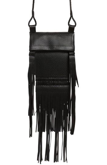Saint Laurent Saharienne Fringe Leather Crossbody Bag - Black