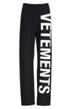 Women's Vetements Logo Sweatpants - Black