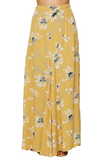Women's O'neill Ashton Print Maxi Skirt - Yellow