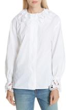 Women's Sandro Tie Neck Lace Blouse
