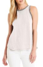 Women's Michael Stars Contrast Trim Swing Tank, Size - White