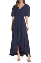 Women's Fame And Partners V-neck Georgette Wrap Gown