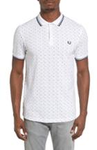 Men's Fred Perry Square Dot Pique Polo - White