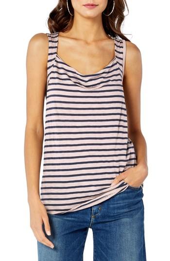 Women's Michael Stars Riviera Stripe Tank, Size - Pink