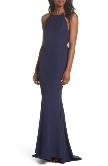 Women's Jarlo Zoe Ruffle Back Gown - Blue