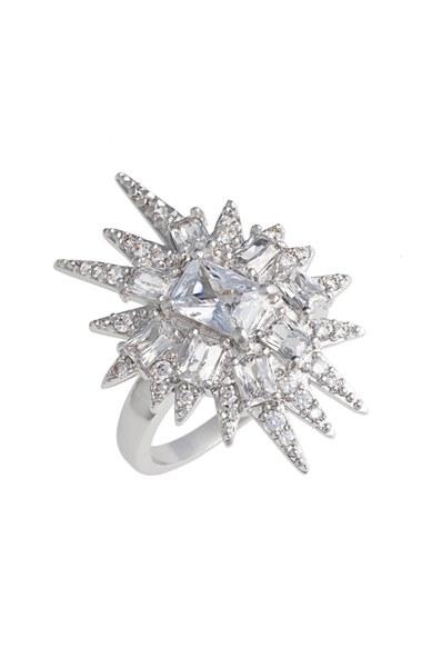 Women's Cz By Kenneth Jay Lane 'explosion' Cubic Zirconia Cocktail Ring