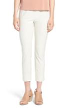 Women's Eileen Fisher Notch Cuff Slim Crop Pants, Size - Ivory