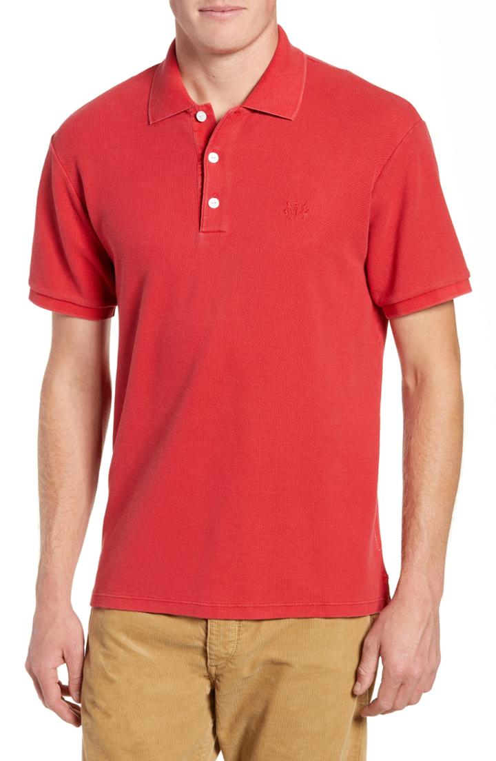 Men's Rag & Bone Solid Pique Polo - Red