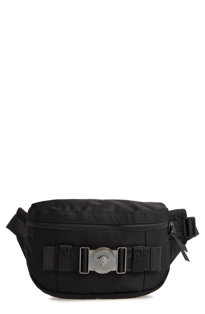 Men's Versace Logo Belt Bag - Black