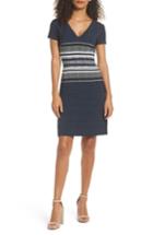 Women's Adrianna Papell Herringbone Print Sheath Dres - Blue