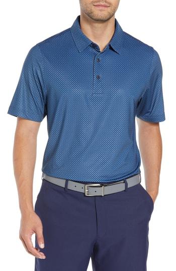 Men's Cutter & Buck Edmond Microprint Polo, Size - Blue