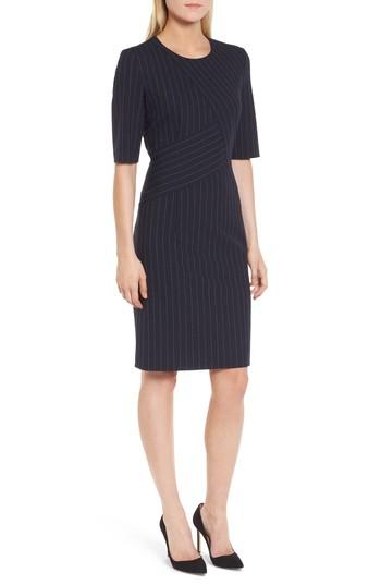 Women's Boss Dalayara Pinstripe Sheath Dress R - Blue