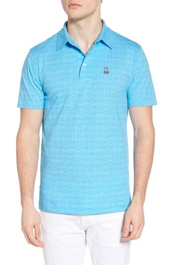 Men's Psycho Bunny Shadow Print Polo (s) - Blue