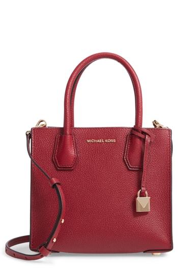 Michael Michael Kors Mercer Leather Crossbody Bag - Burgundy