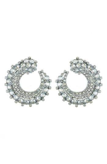 Women's Oscar De La Renta Crystal Embellished Hoop Earrings