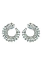 Women's Oscar De La Renta Crystal Embellished Hoop Earrings
