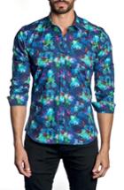 Men's Jared Lang Bicycle Print Sport Shirt - Blue