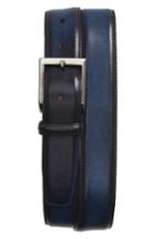 Men's Magnanni Wellington Leather Belt - Navy