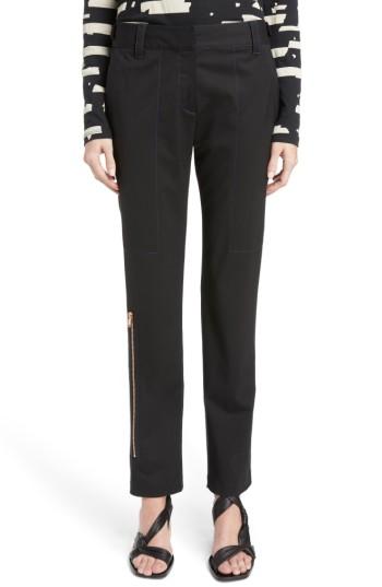 Women's Proenza Schouler Stretch Wool Straight Leg Pants - Black