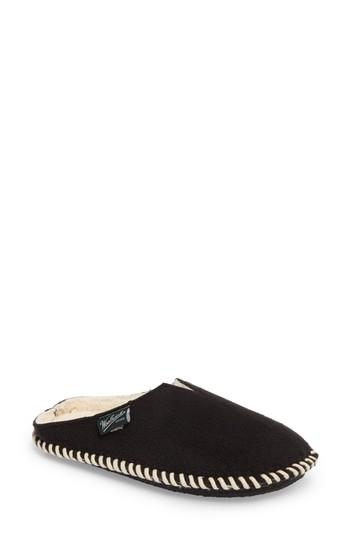 Women's Woolrich Mill Fleece Scuff Slipper - Black