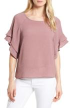 Women's Bobeau Soft Flutter Sleeve Top - Purple