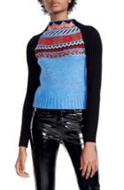 Women's Maje Mixed Knit Sweater - Blue