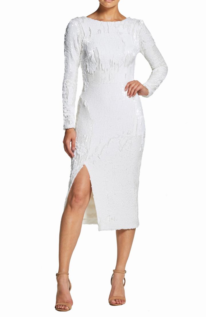 Women's Dress The Population Natalie Sequin Sheath Dress, Size - White