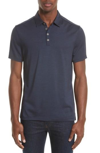 Men's John Varvatos Collection Hampton Extra Trim Polo - Blue