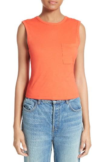 Women's T By Alexander Wang Open Back Twist Jersey Tank - Red