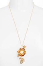 Women's Kate Spade New York Floral Pendant Necklace With Imitation Pearl