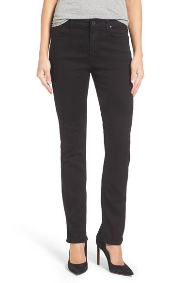 Women's Jen7 Stretch Slim Straight Leg Jeans - Black