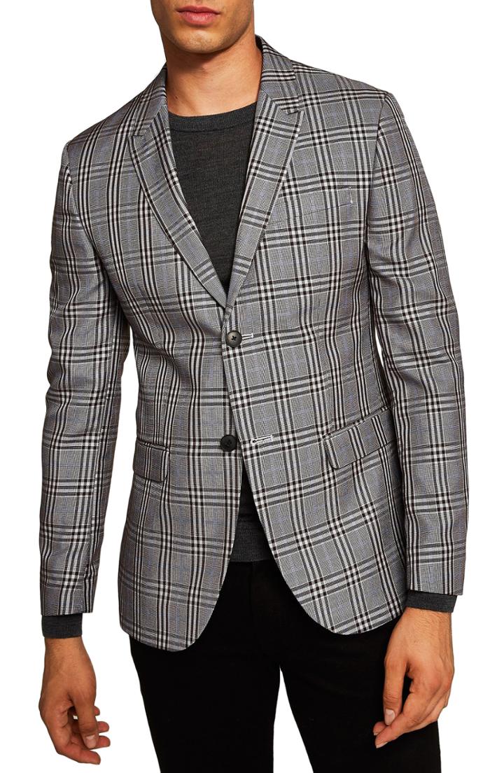 Men's Topman Skinny Fit Check Blazer