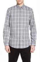 Men's Calibrate Trim Fit Plaid Sport Shirt - Grey