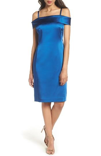 Women's Tahari Off The Shoulder Sheath Dress - Blue