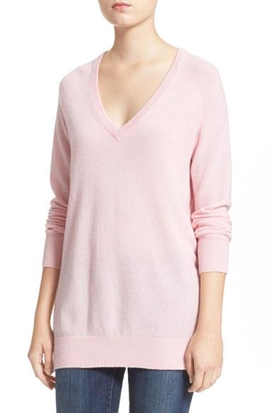 Women's Equipment 'asher' V-neck Cashmere Sweater - Pink