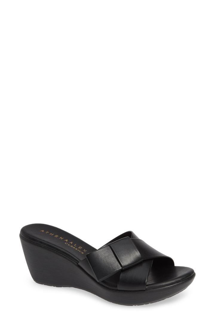 Women's Athena Alexander Striker Wedge Slide Sandal M - Black