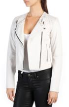 Women's Paige Devin Lambskin Leather Moto Jacket - White