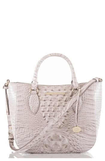 Brahmin Melbourne - Small Lena Leather Satchel - Grey