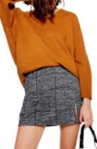 Women's Topshop Herringbone Miniskirt Us (fits Like 16-18) - Grey