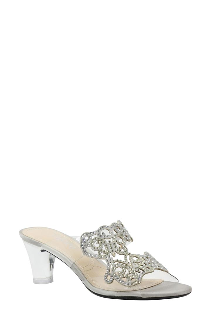 Women's J. Renee Sabreen Crystal Embellished Sandal .5 B - Metallic