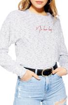 Women's Topshop No Love Lost Stripe Tee Us (fits Like 0-2) - White