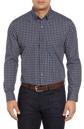 Men's Cutter & Buck Barrett Easy Care Check Sport Shirt - Green